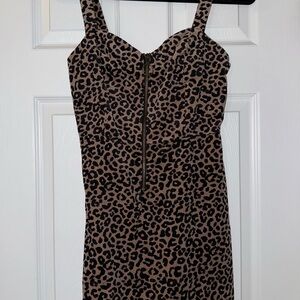 Wild Fable Brown and Black Leopard Mini Dress